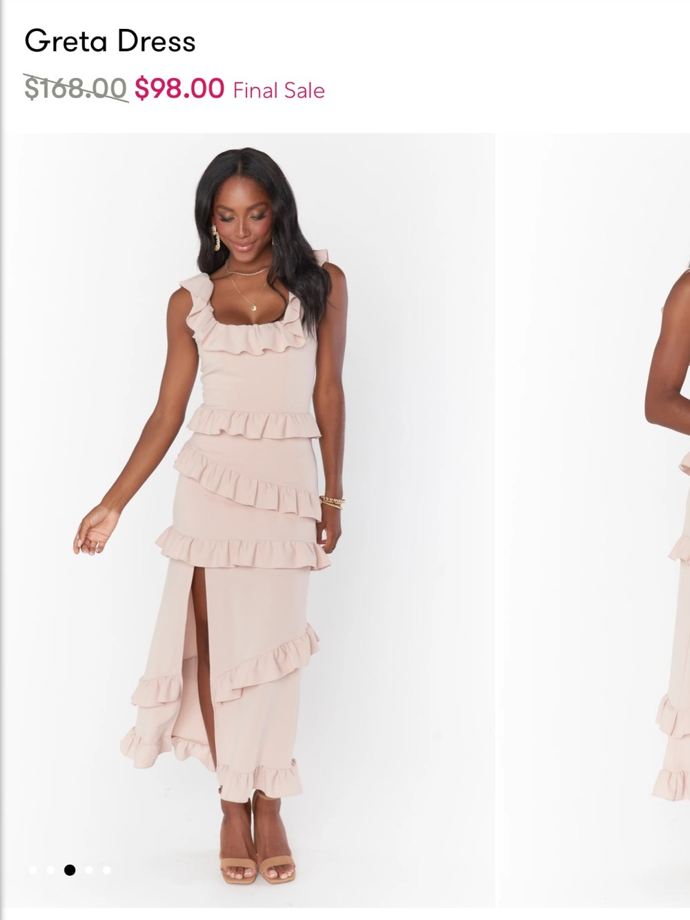 Show Me Your MuMu Greta Ruffle Maxi Dress in Blush